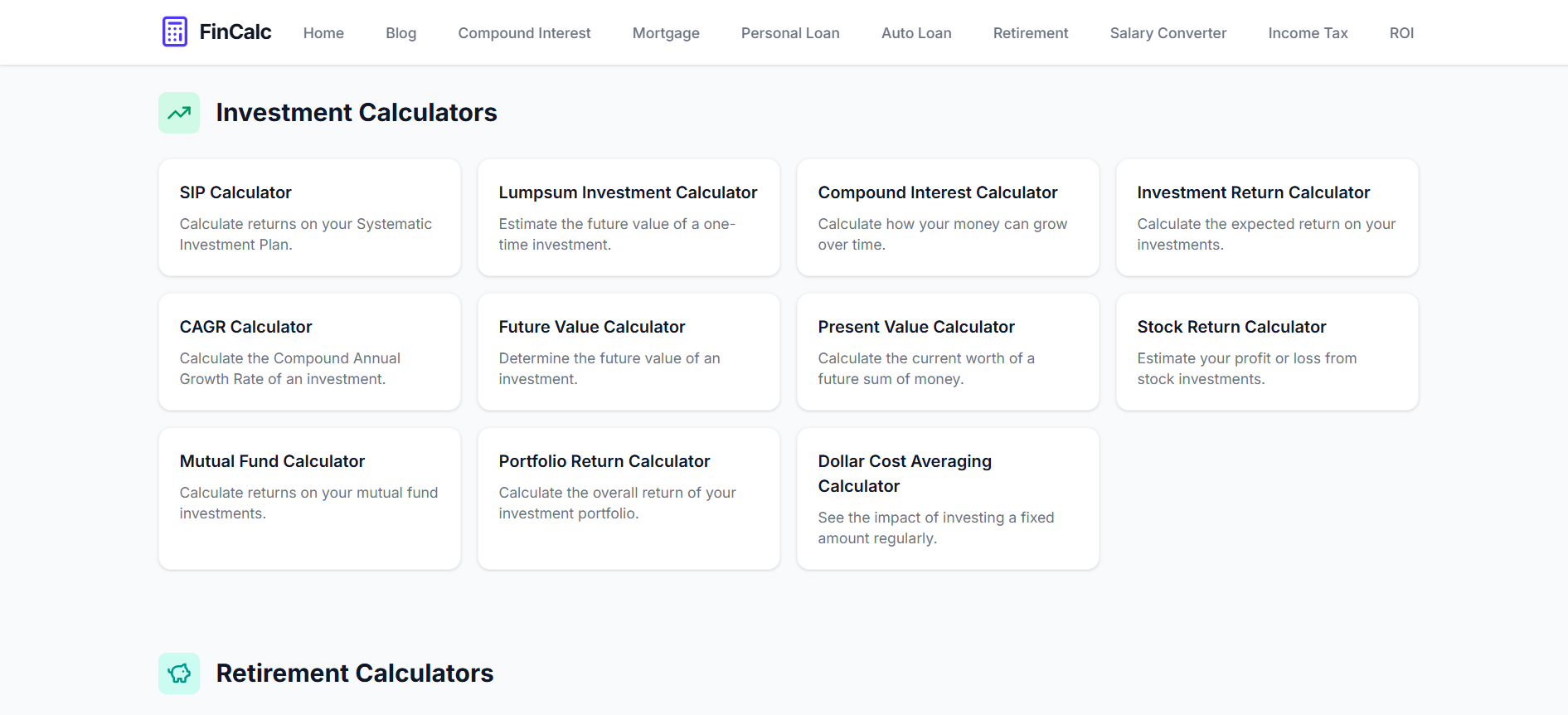FinCalc - Screenshot 2 showing product features and functionality