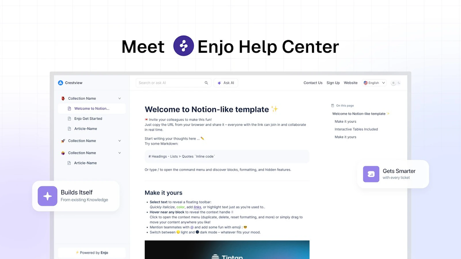 Enjo Help Center screenshot 1 (video preview)