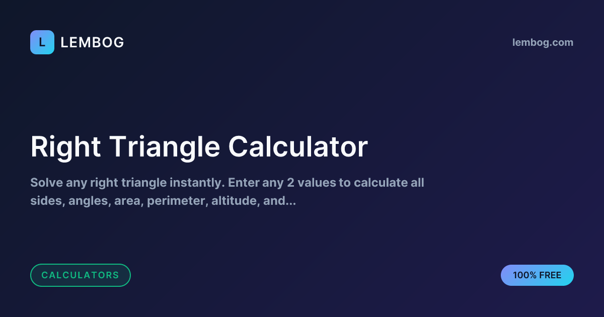 Lembog Tools - Right Triangle Calculator gallery image