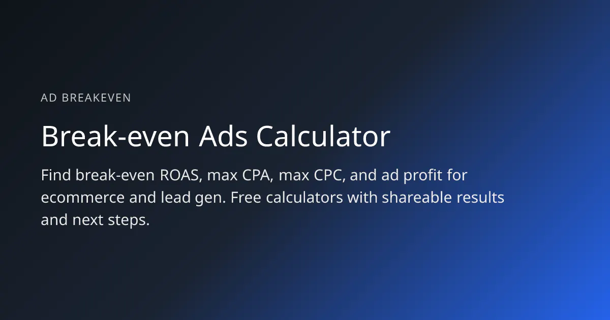 Ad Breakeven gallery image