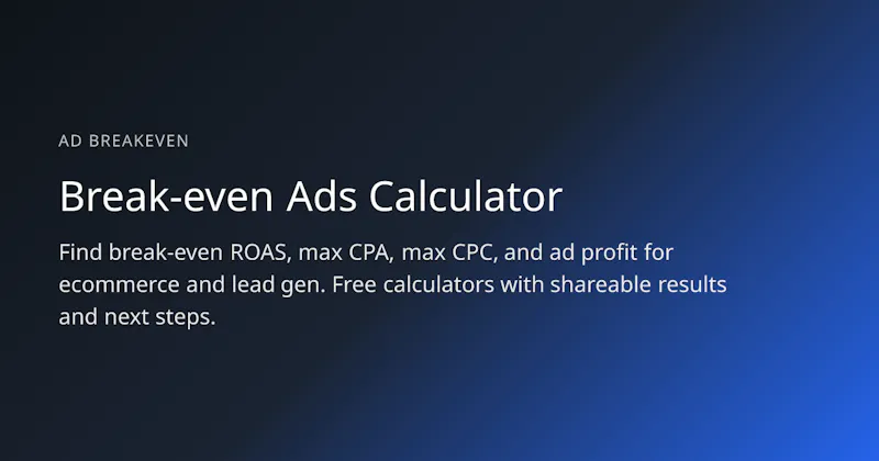 Ad Breakeven screenshot 1