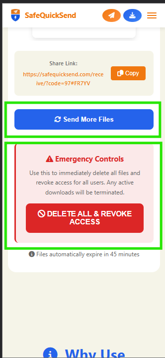 SafeQuickSend - Screenshot 5 showing product features and functionality