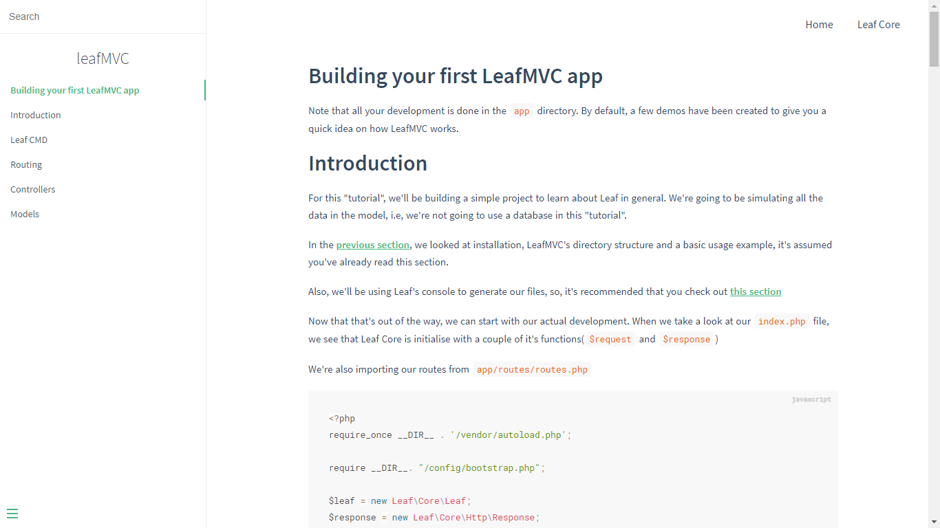 Leaf PHP MVC Framework gallery image