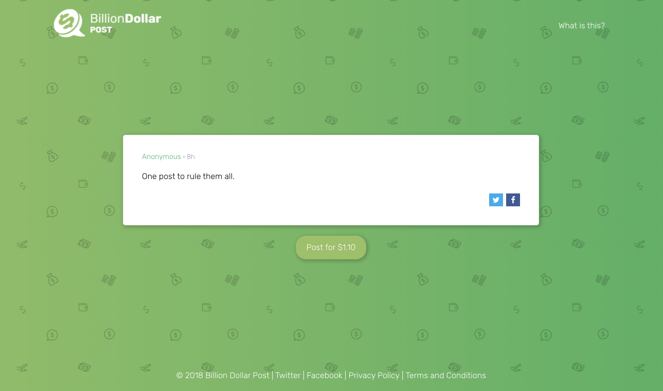 Billion Dollar Post gallery image