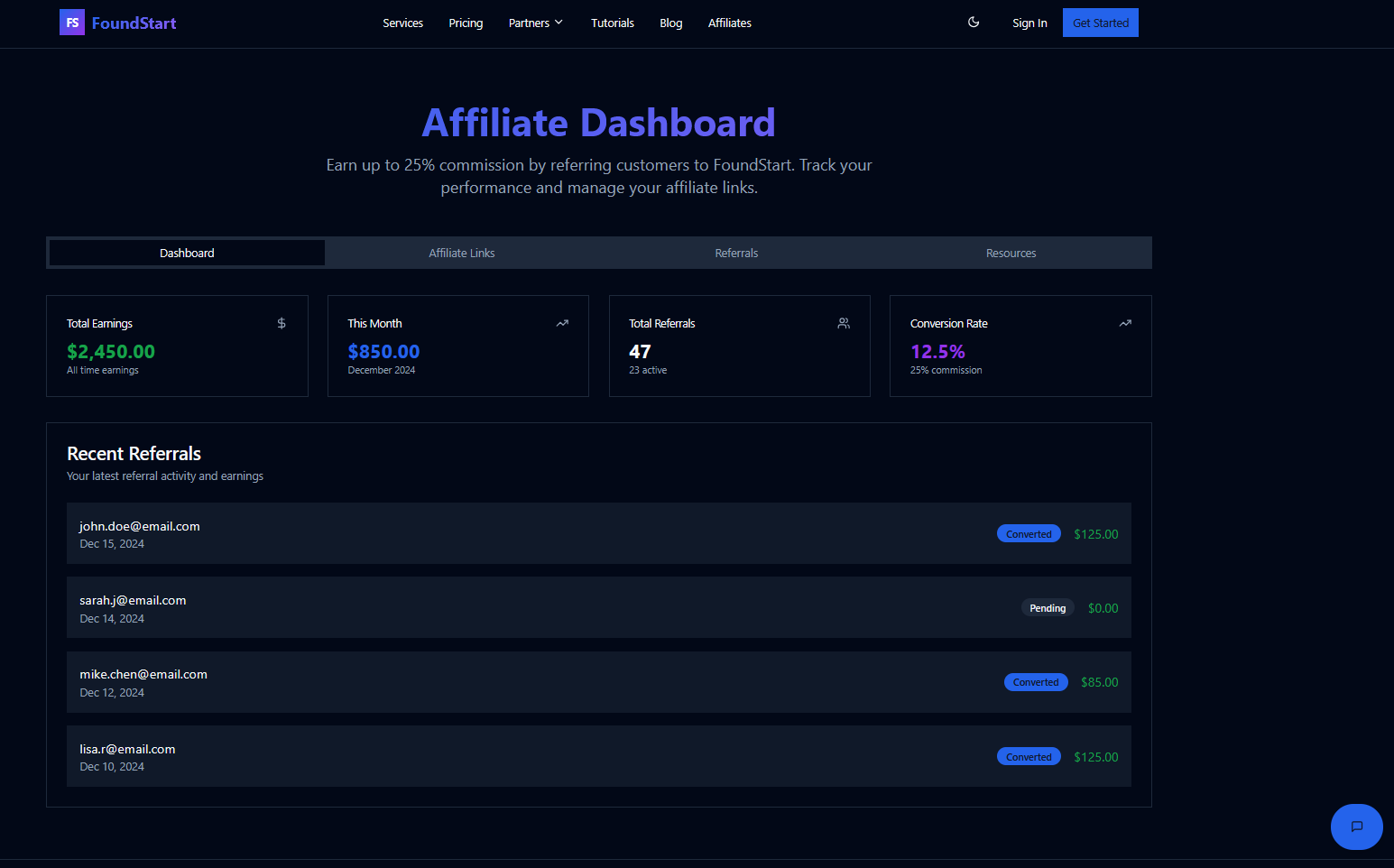 FoundStart - Screenshot 4 showing product features and functionality