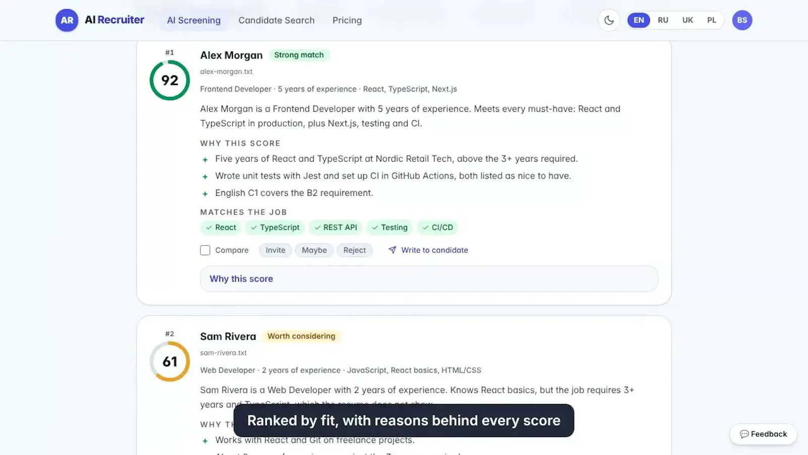 AI Recruiter screenshot 1 (video preview)