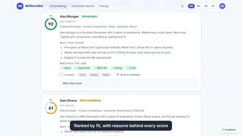 AI Recruiter screenshot 1 (video preview)