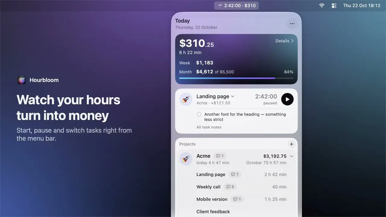 Hourbloom: Time Tracker gallery image