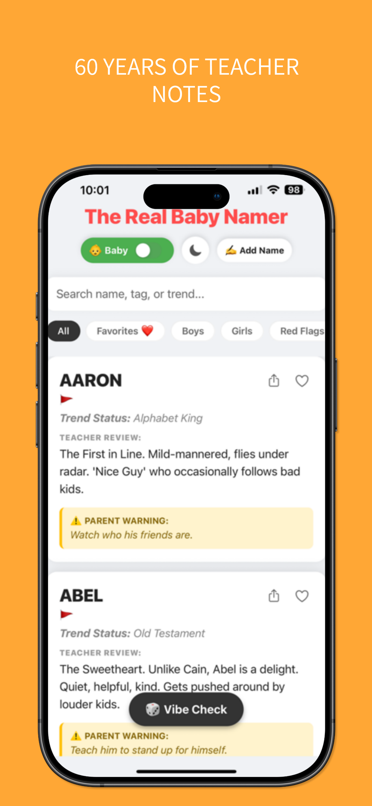 The Real Baby Namer  - Screenshot 4 showing product features and functionality