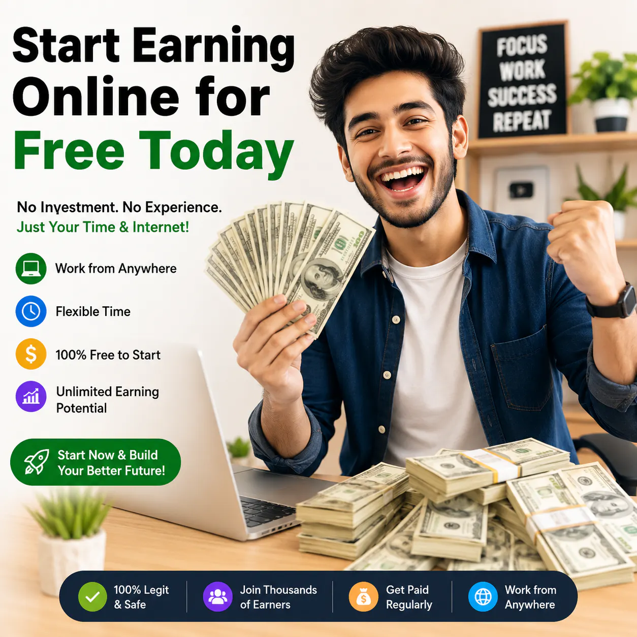 Start Earning Online for Free Today