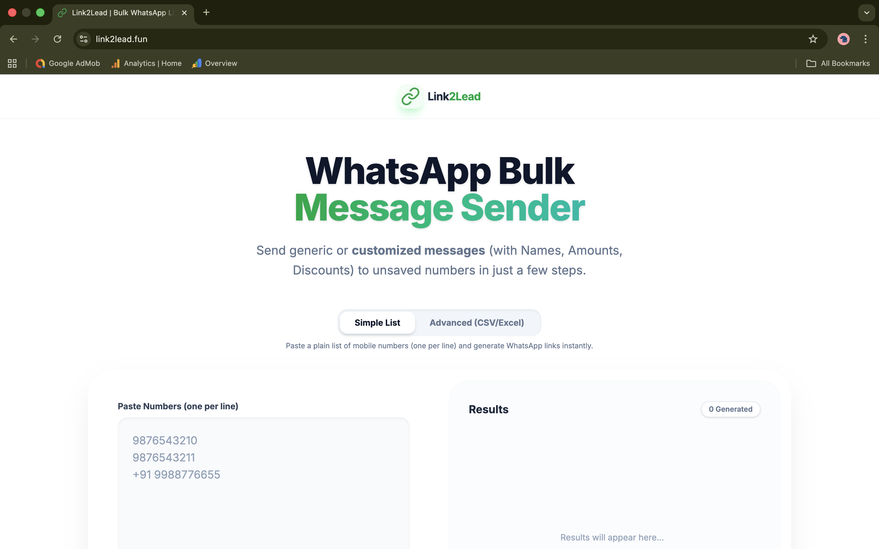 Link2Lead - Main product screenshot demonstrating key features and user interface