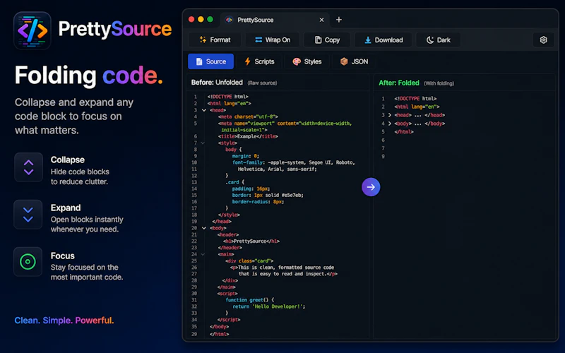 PrettySource - View Source for Chrome screenshot 2