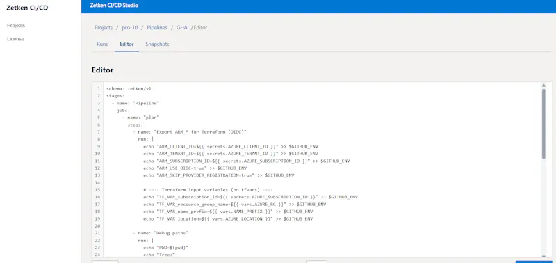 Zetken CI/CD Studio screenshot 6