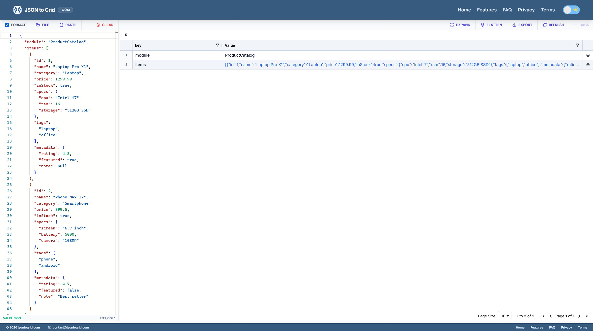 Json To Grid gallery image