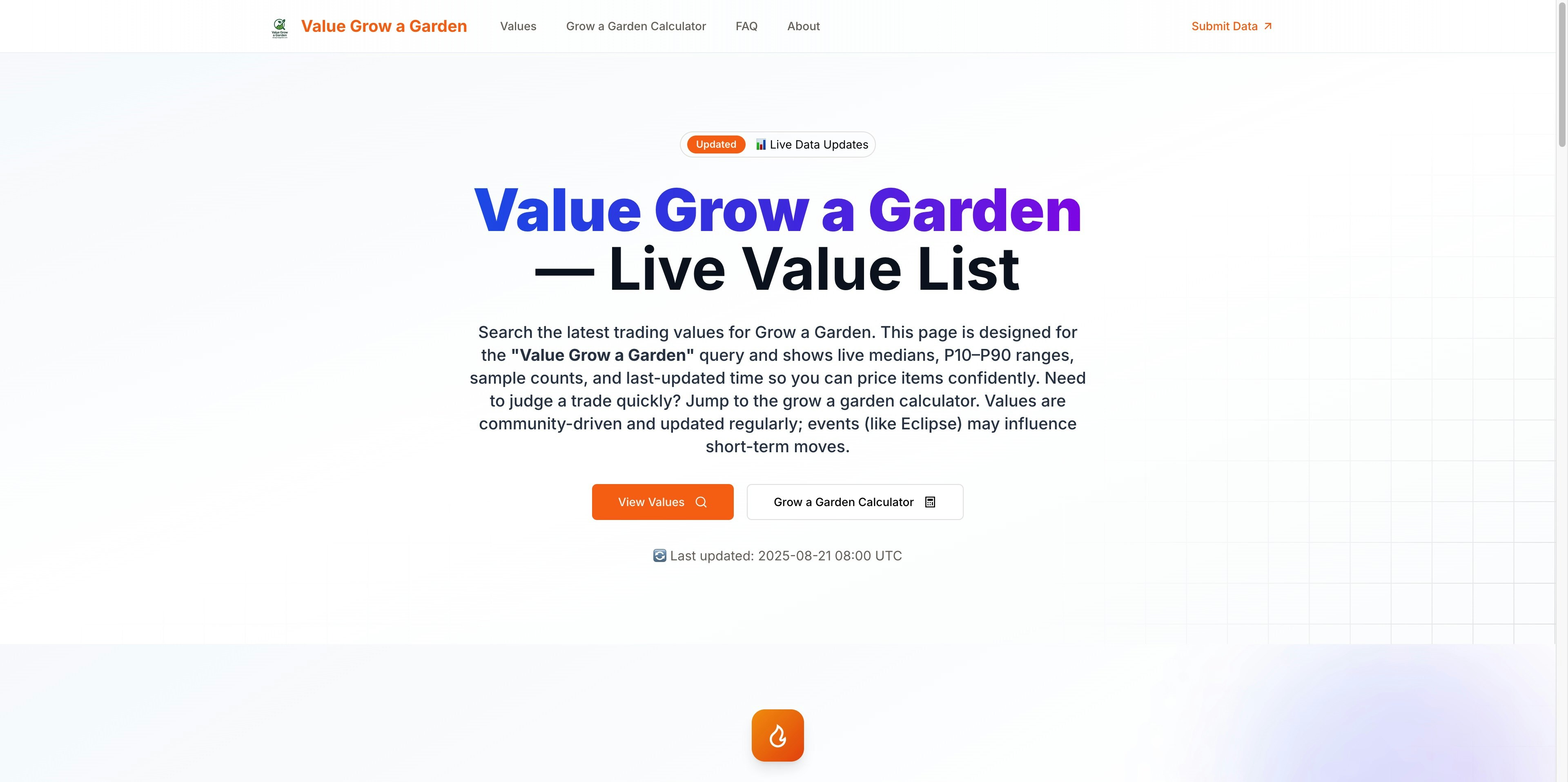 Value Grow a Garden logo