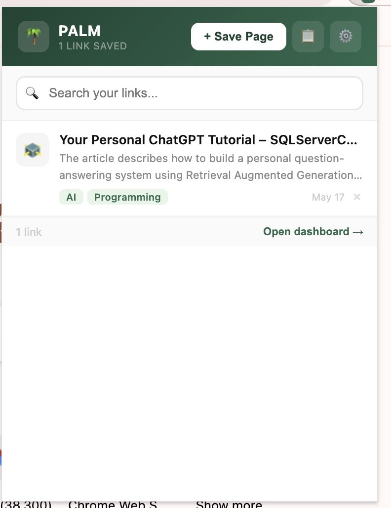 PALM — Personal AI Link Manager gallery image