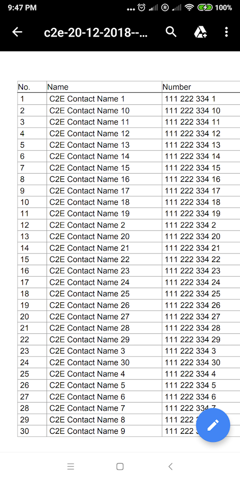 C2E - Contacts to Excel and PDF gallery image