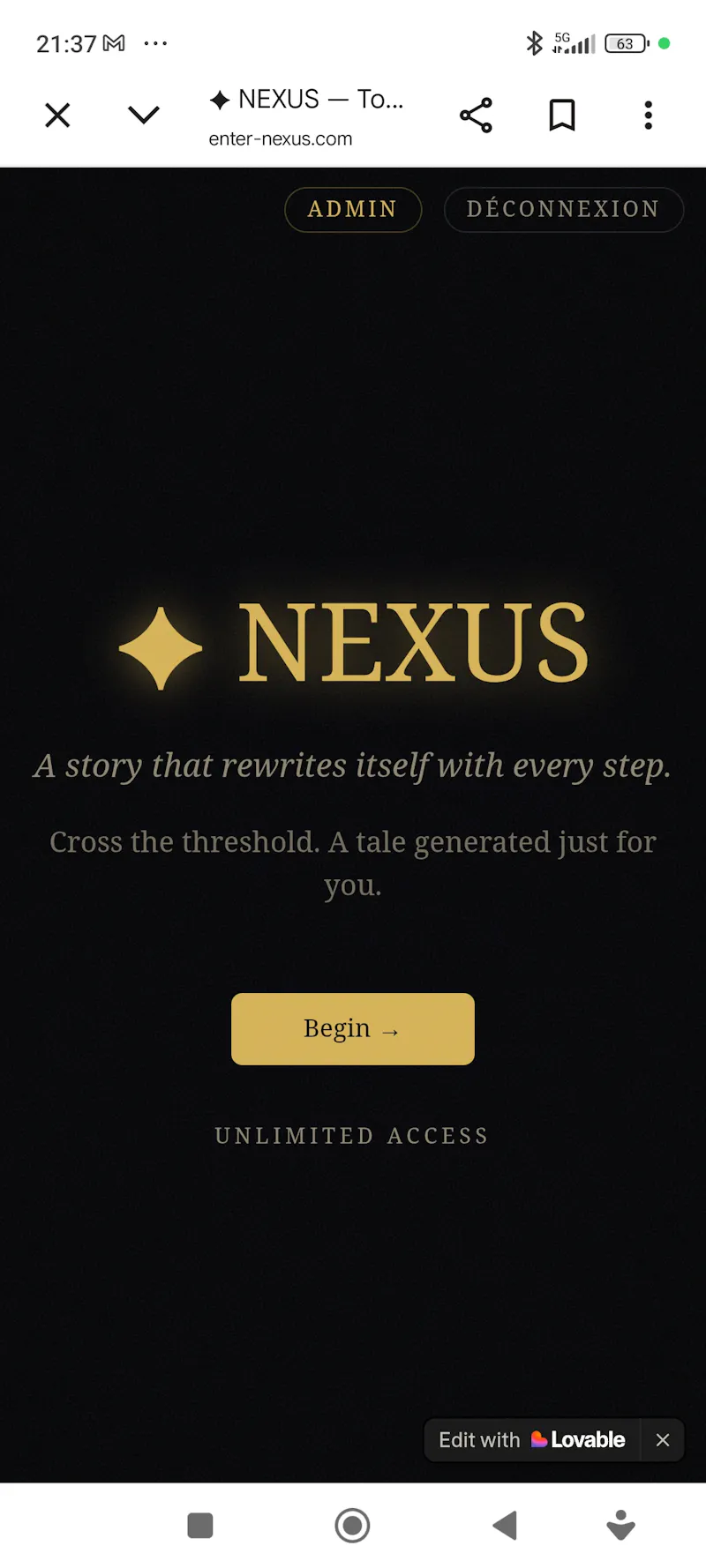✦ NEXUS  screenshot 1