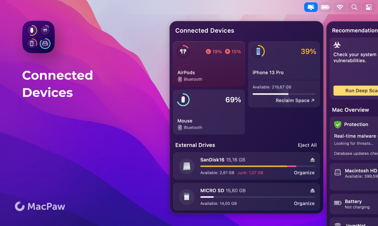 CleanMymac x verbundene Geräte Medien 4