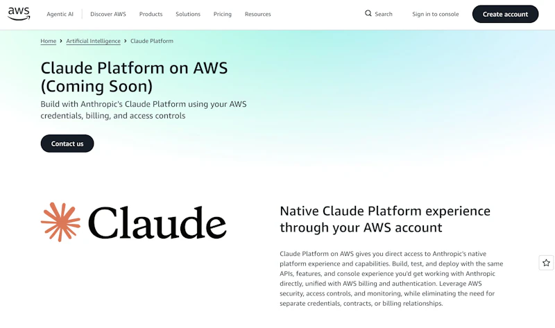 Claude Platform on AWS screenshot 3