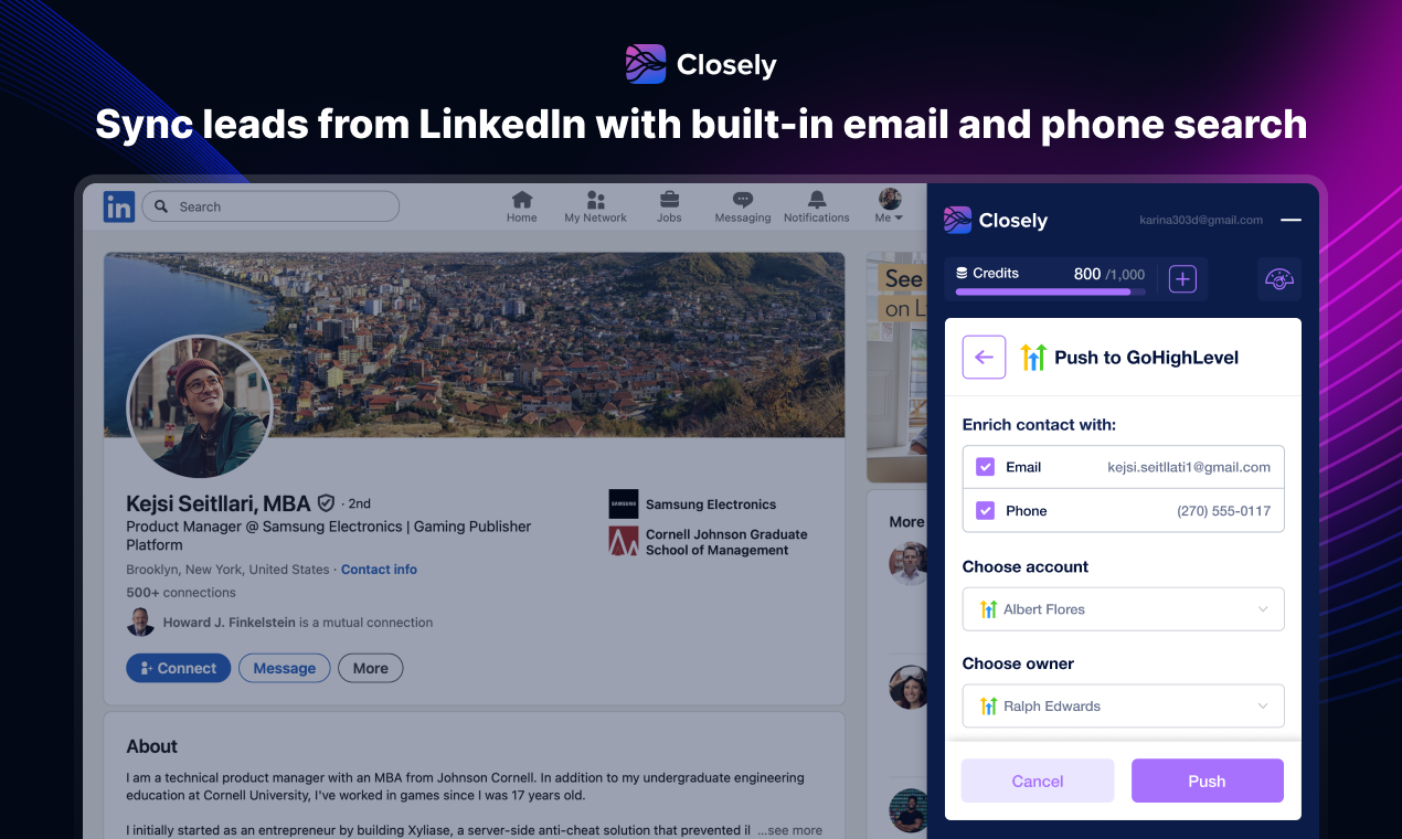 GHL & LinkedIn Integration by Closely gallery image