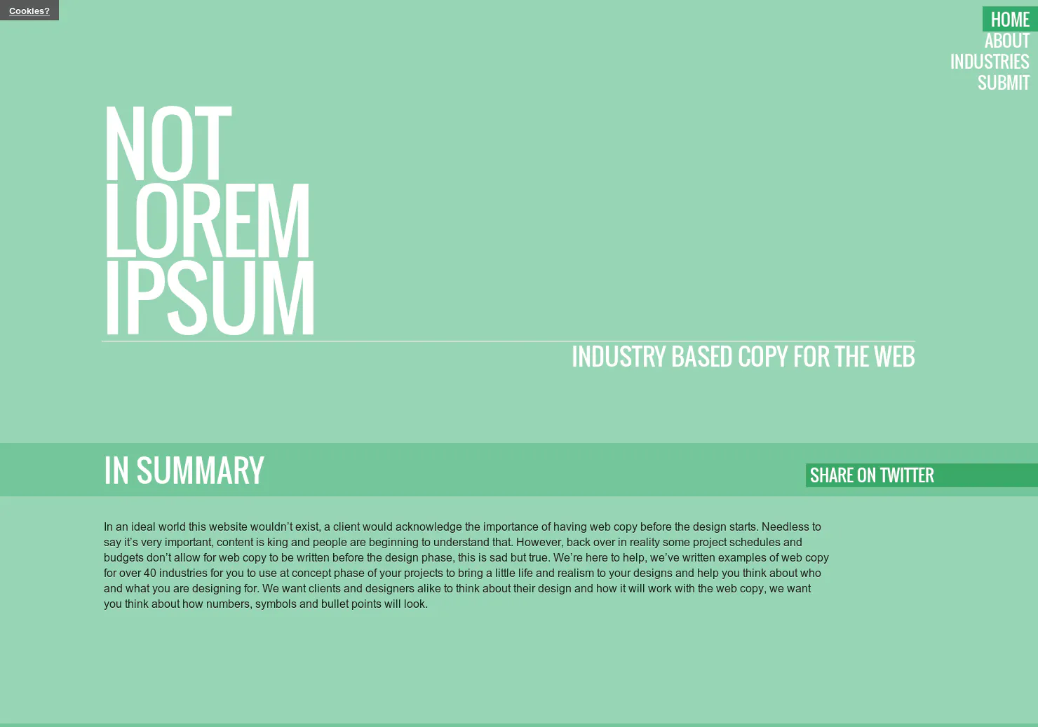Not Lorem Ipsum