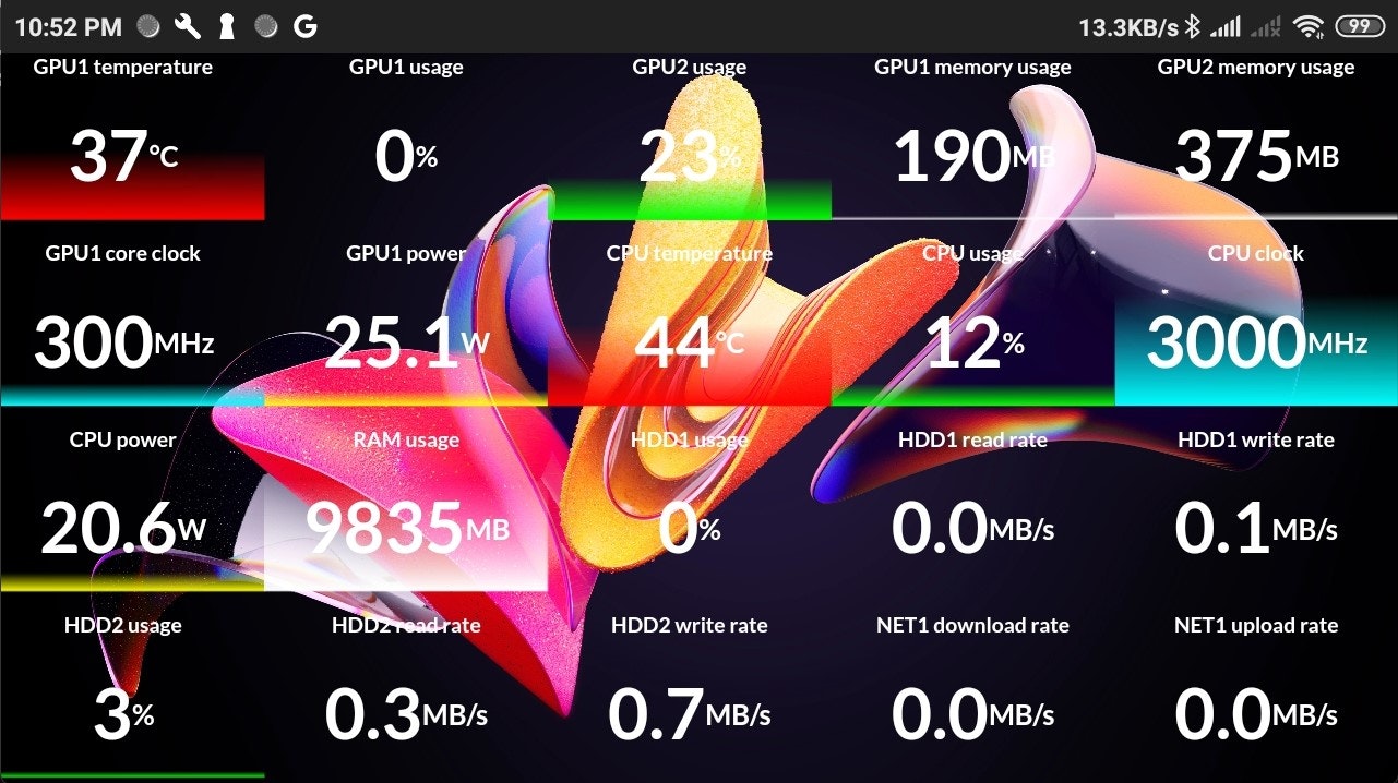 Mídia 8 de Vian Remote Monitor Server - Monitore remotamente o hardware do PC em tempo real de qualquer dispositivo