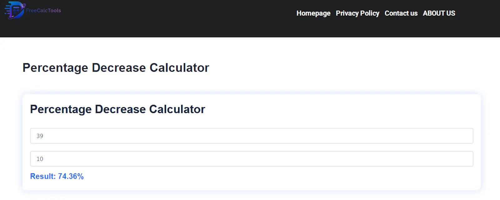 Percentage Decrease Calculator screenshot 1