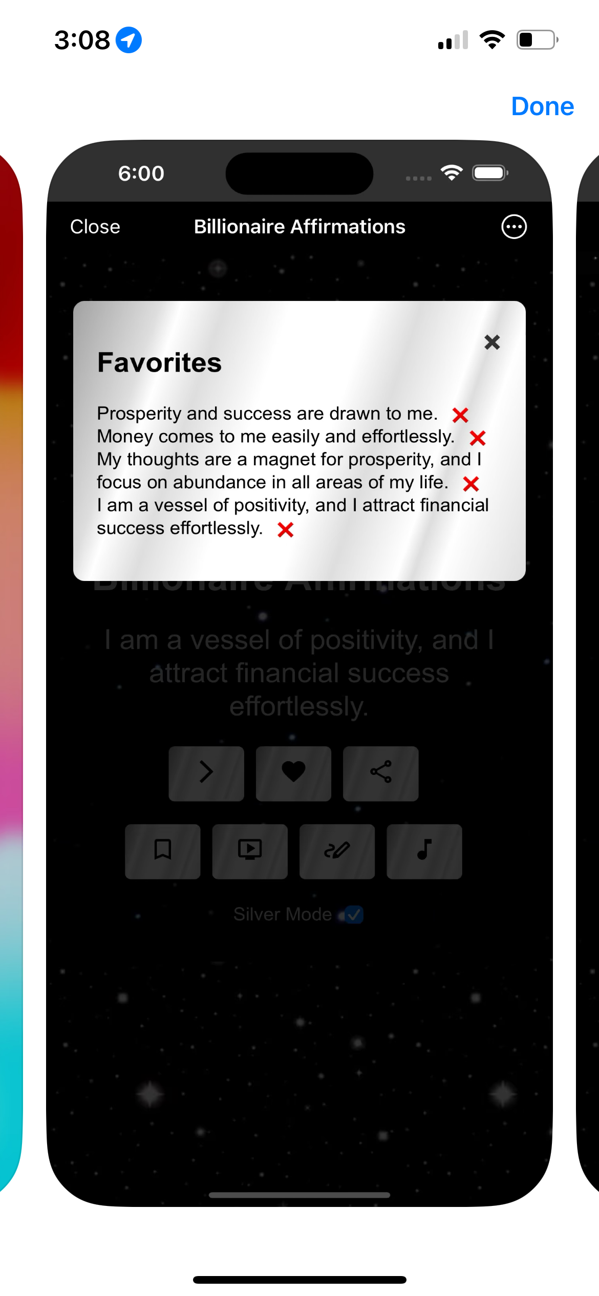 Billionaire Affirmations - Screenshot 2 showing product features and functionality