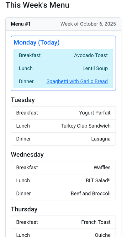 Simple Meal Planner gallery image