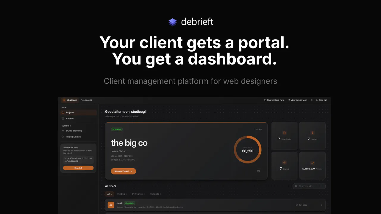 debrieft 제품 배너