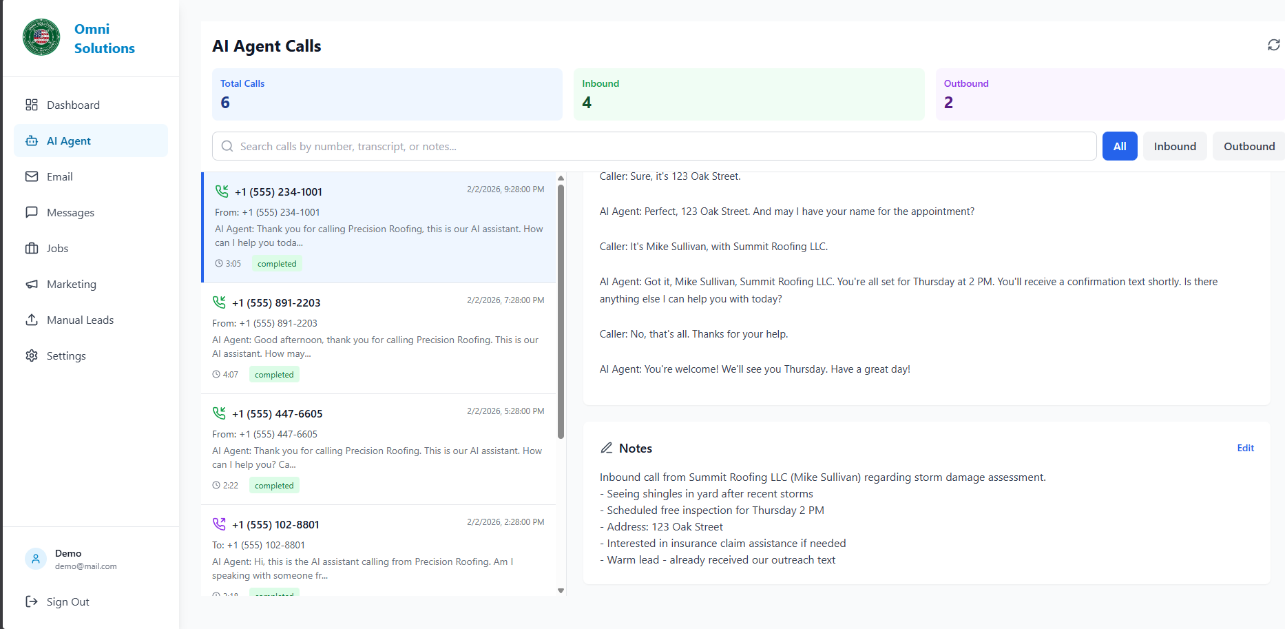 OmniSolutions - Screenshot 2 showing product features and functionality