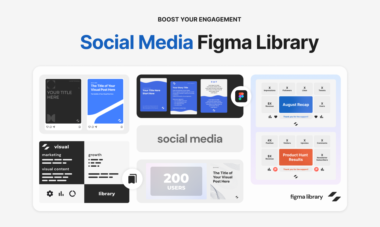 startuptile Social Media Figma Library-Create visual content in minutes no design skills required