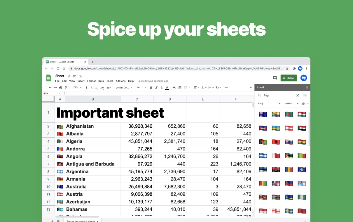 Icons8 Google Docs Add-on gallery image