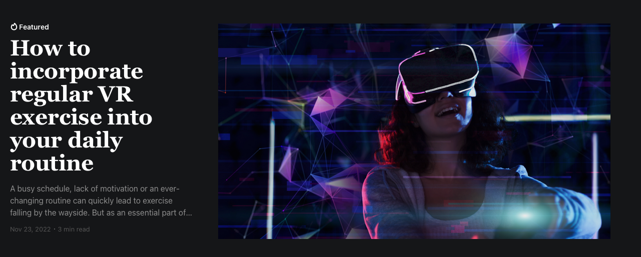 시뮬레이션 잡지 - VR/AR 피트니스, 건강 및 웰빙 팬을위한 잡지. 미디어 3
