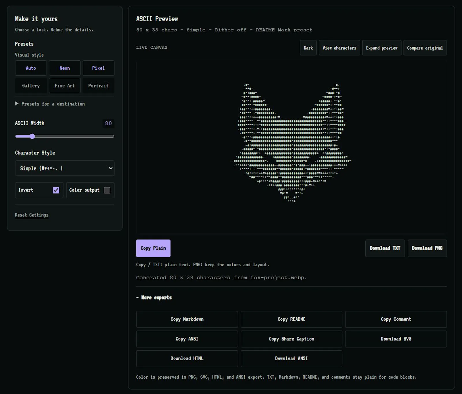 Image to ASCII screenshot 3