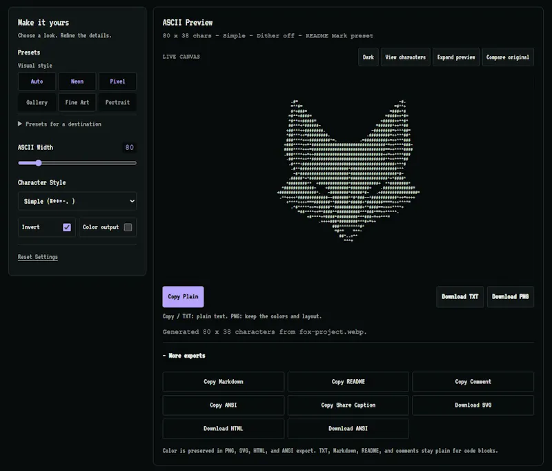 Image to ASCII screenshot 3