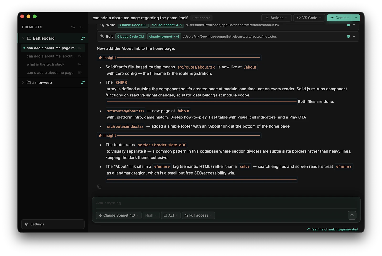 Code Bench screenshot 2