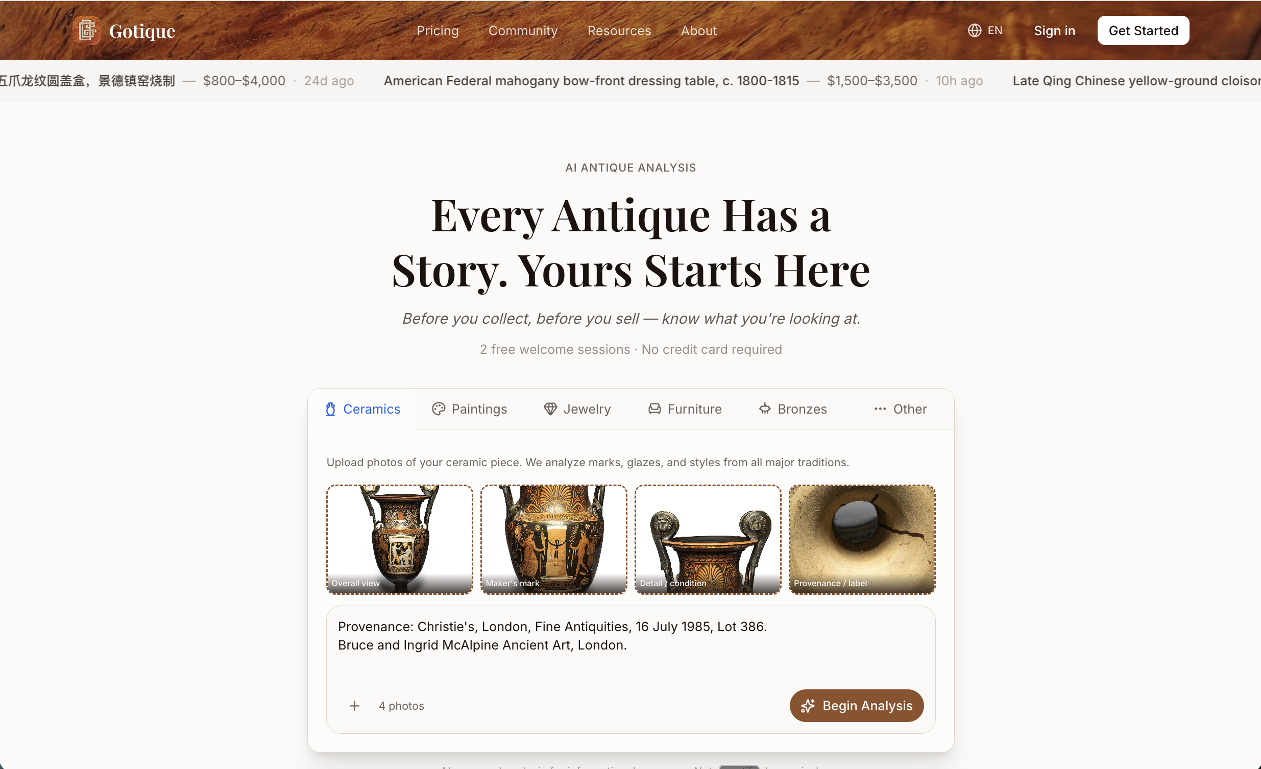 Gotique AI for Antiques gallery image