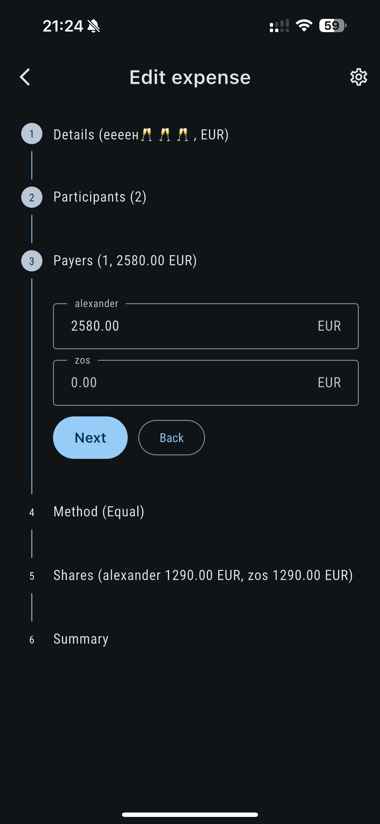 Splitto - minimalistic expense splitter - Screenshot 3 preview