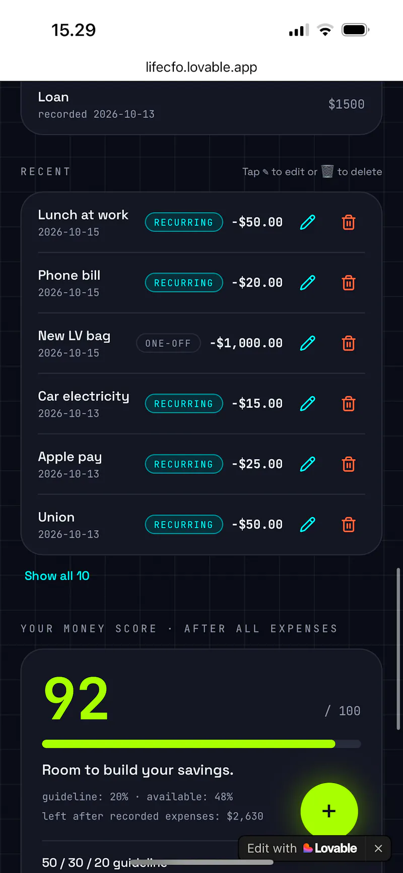 Life CFO screenshot 6