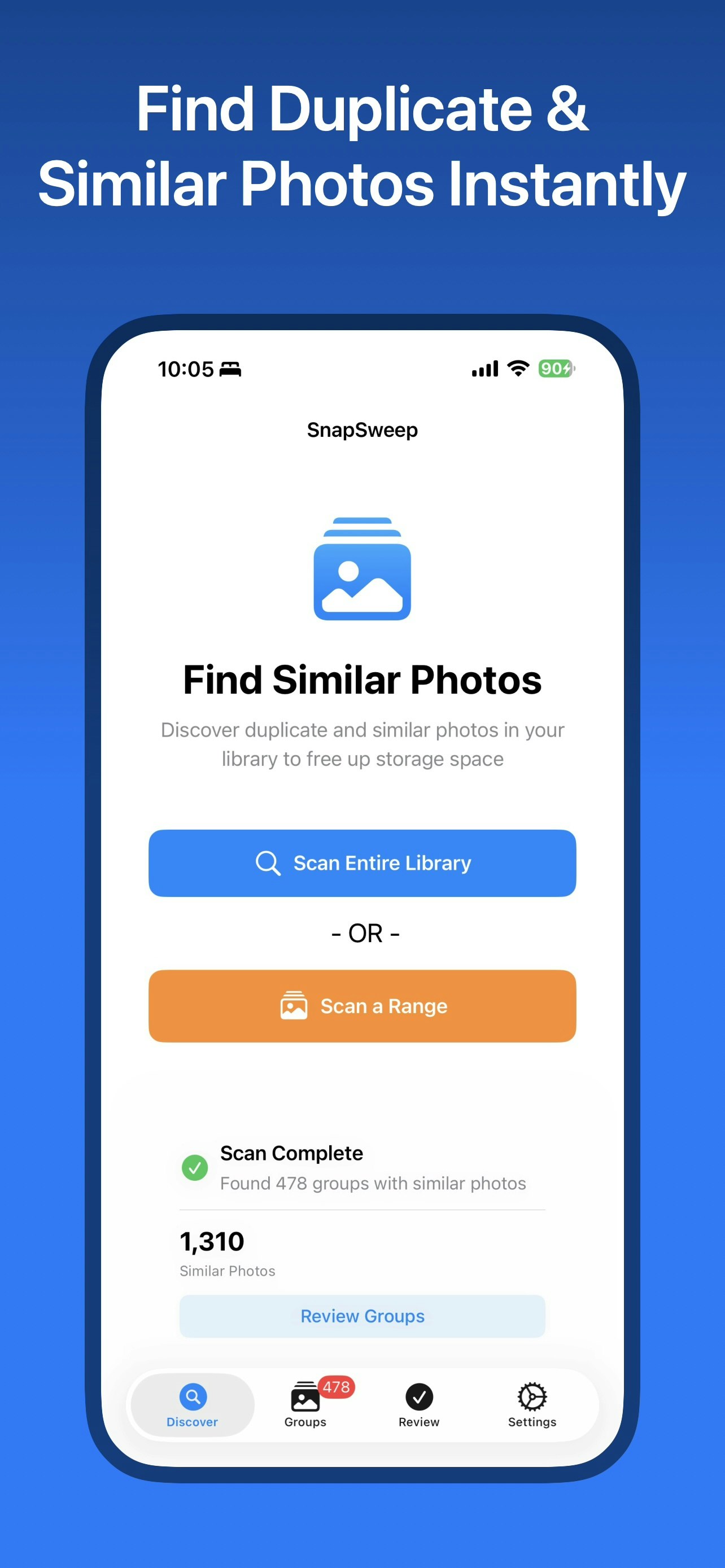 Similars: clean your photo library gallery image