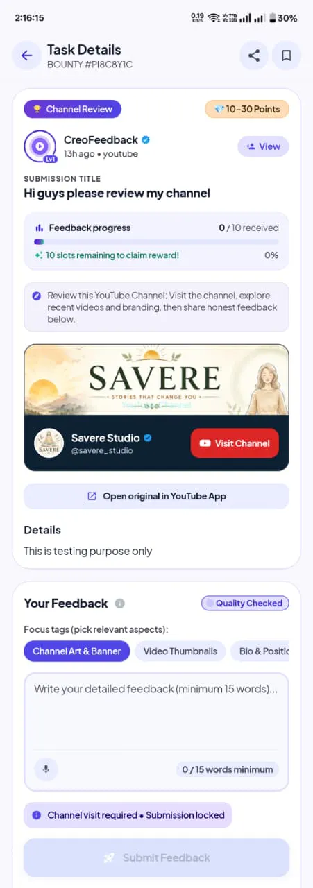 CreoFeedback: AI YouTube Grow gallery image