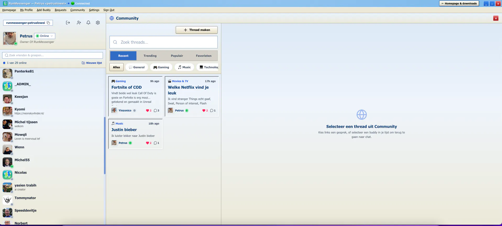 RunMessenger screenshot