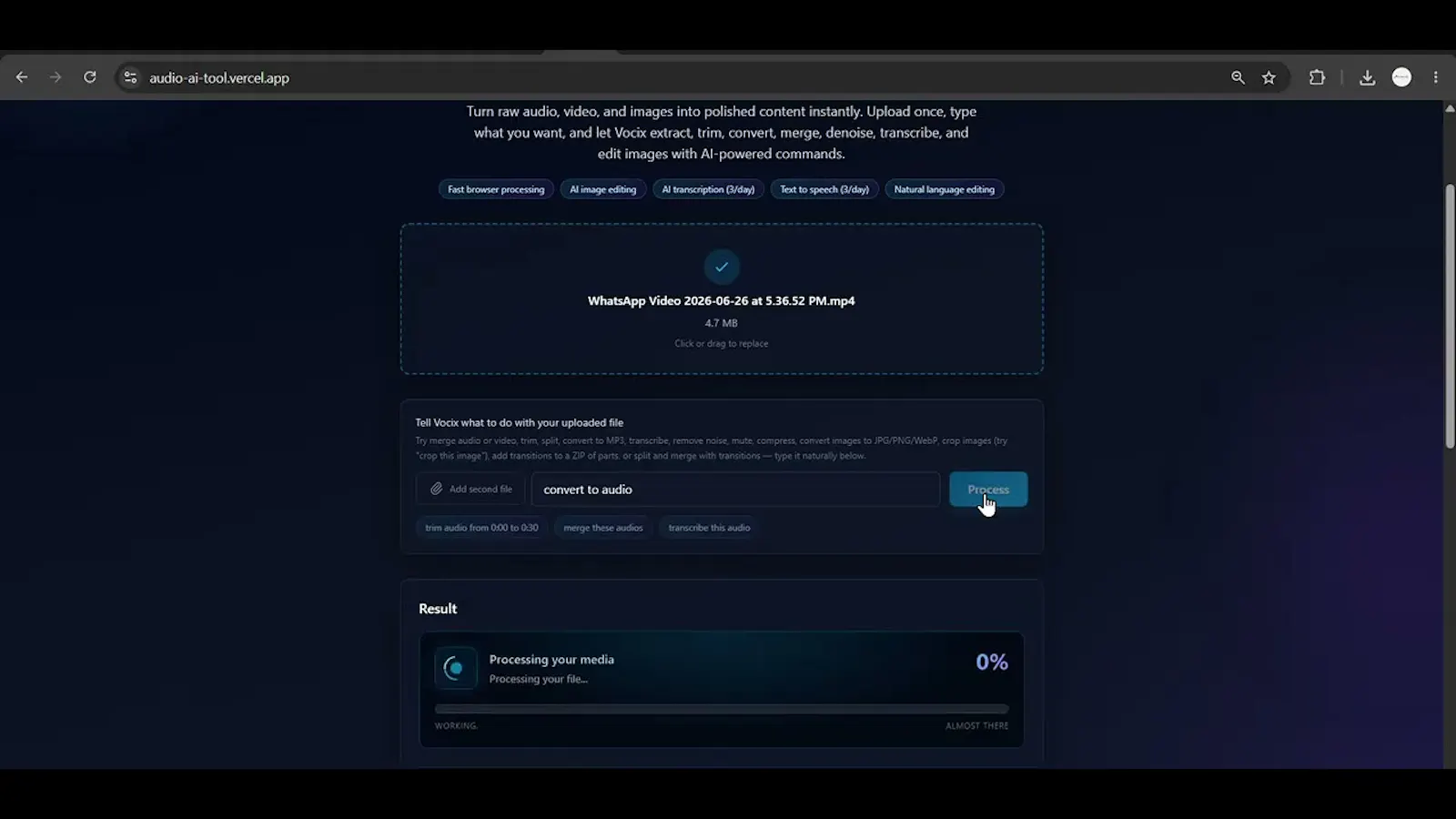 Vocix screenshot 1 (video preview)