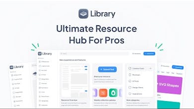 デザイナー、開発者、デジタルプロフェッショナル向けのさまざまなリソースを紹介する図書館のホームページ