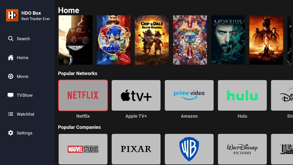 HDO Box APK - Main product screenshot demonstrating key features and user interface