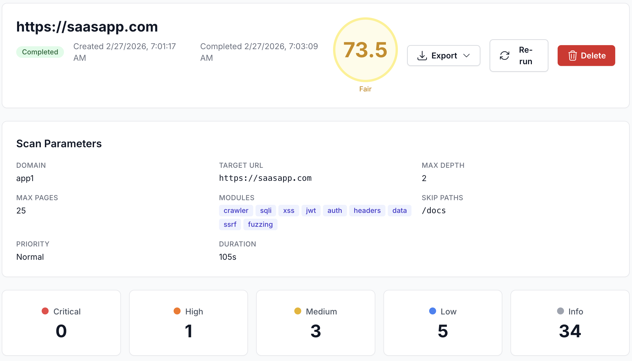 SaaS Application Penetration testings - Main product screenshot demonstrating key features and user interface