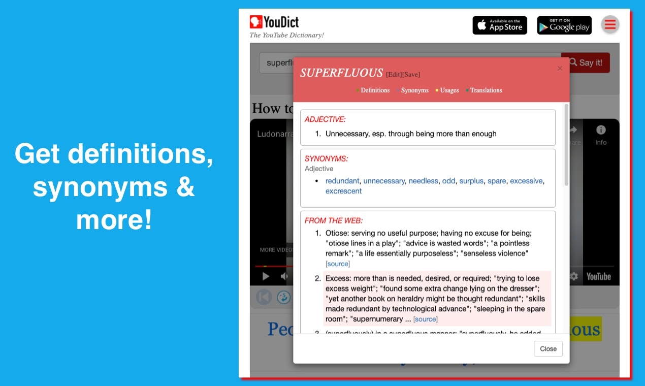 YouDict - YouTube Dictionary gallery image