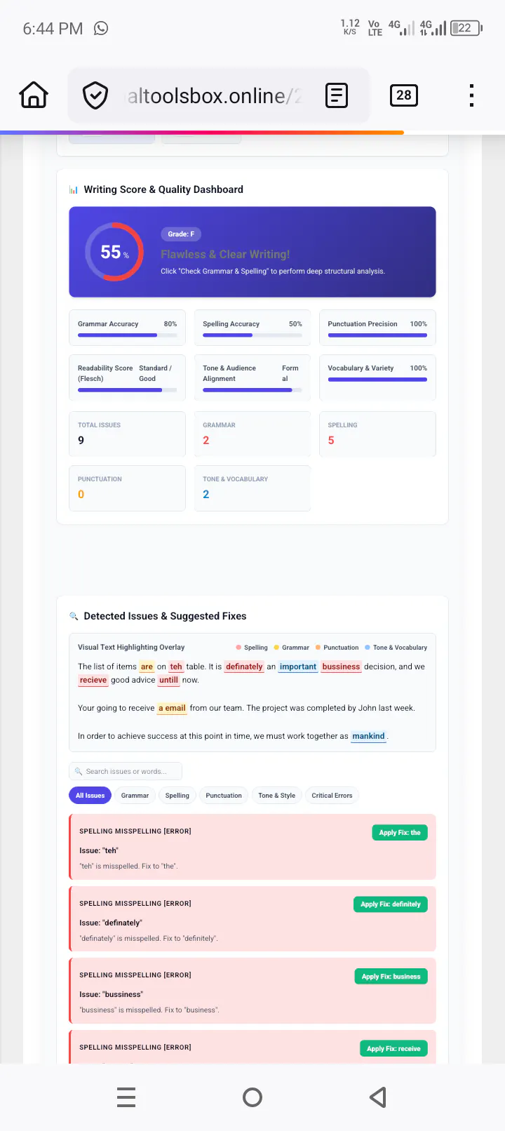 Free AI Grammar Checker screenshot